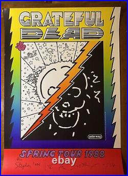 GRATEFUL DEAD Spring Tour 1988 US CONCERT POSTER Design & Autographed PETER MAX