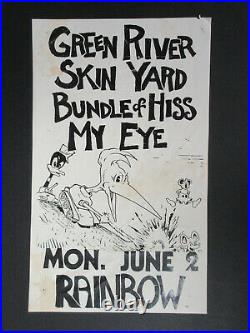GREEN RIVER Rainbow Tavern SEATTLE 1986 Concert POSTER Pearl Jam MUDHONEY VG+