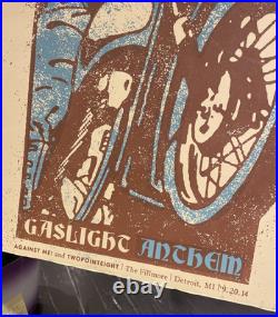Gaslight Anthem Original Concert Poster Fillmore Detroit 9/20/14 Signed 70/70