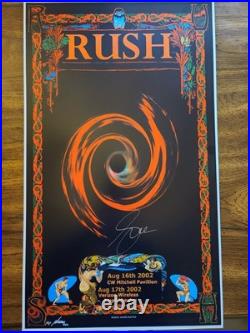 Geddy Lee Signed RUSH Original Concert Show Poster 14X24 TX 02 S/N MACRAE ART