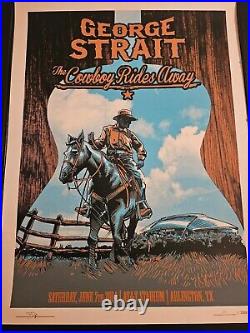 George Strait RARE 2014 Final Show Concert Poster AT&T Arlington TX 3211/3300