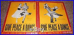 Give Peace A Dance SET Seattle silkcreen concert poster Art Chantry 1987