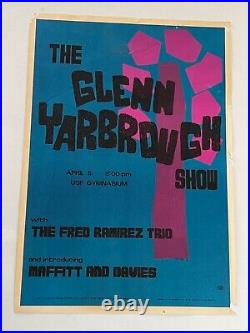 Glenn Yarbrough USF GYM San Francisco Fillmore Era Original Concert Poster