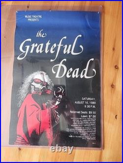 Grateful Dead 1980 Music Theatre Concert Poster 19x12 RARE