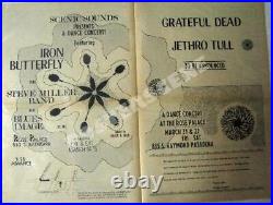 Grateful Dead Jethro Tull Steve Miller Los Angeles 1969 Concert Ad Poster