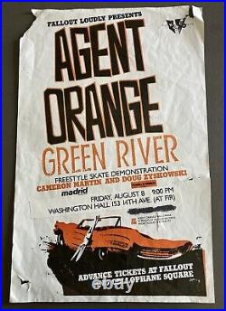 Green River & Agent Orange Poster 1984 Original Concert Seattle Show Flyer withcar