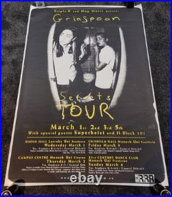 Grinspoon Secrets Tour 1990s Original, Rare Silk Screen Concert Poster unused