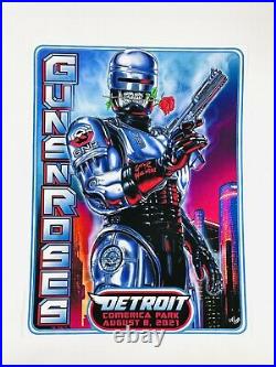 Guns N Roses Detroit Robocop Concert Poster Comerica Park 2021 224/250 Axl Rose