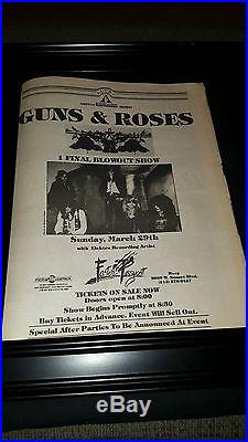 Guns N Roses Faster Pussycat Rare Original Roxy Concert Promo Poster Ad Framed