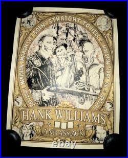 Hank Williams III & Assjack Concert Poster by Allen Jaeger Houston TX RARE x/100