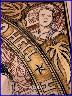 Hank Williams III & Assjack Concert Poster by Allen Jaeger Houston TX RARE x/100