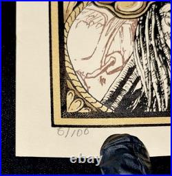 Hank Williams III & Assjack Concert Poster by Allen Jaeger Houston TX RARE x/100