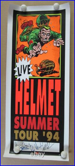 Helmet 1994 Signed Coa Concert Poster Taz Concert Poster Autograph Silkscreen