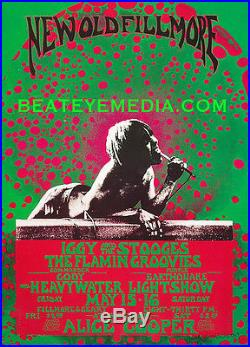 IGGY POP-THE STOOGES-PUNK ROCK-PUNK-Concert Poster-Fillmore-RAMONES-Bill Graham