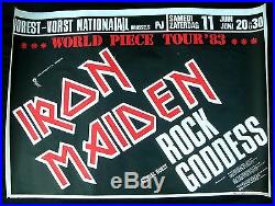 IRON MAIDEN Vorst Nationaal BELGIUM 1983 CONCERT POSTER World Piece Tour MINTY