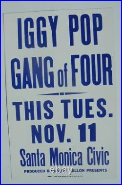 Iggy Pop At Santa Monica CIVIC Original Vintage Concert Promotion Poster