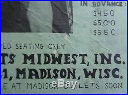 Ike & Tina Turner Original 1970's Concert Poster Madison, WI Grease Band RARE