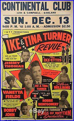 Ike & Tina Turner Revue Original 1964 Boxing Style Concert Poster