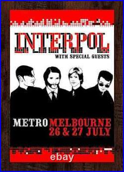 Interpol July 26 & 27 Metro Melbourne Event LTD #/500 Concert Poster 29x20
