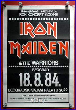 Iron Maiden Original Mega Rare Concert Poster 1984 Belgrade Behind Iron Curtain