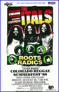 Itals Roots Radics Boulder Reggae Concert Poster 1988