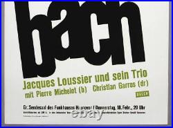 JACQUES LOUSSIER TRIO rare vintage original Hannover 1965 jazz concert poster