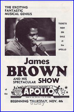 JAMES BROWN Gladys Knight ORIGINAL 1965 Apollo Theatre Concert Handbill / Flyer