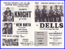 JAMES BROWN Gladys Knight ORIGINAL 1965 Apollo Theatre Concert Handbill / Flyer