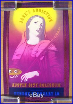 JANE'S ADDICTION Austin City Coliseum 1991 Concert POSTER Nels Jacobson SIGNED