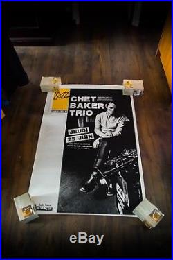 JAZZ CONCERT CHET BAKER TRIO 1987 31 x 47 Rolled Music Art Poster Original