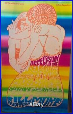 JEFFERSON AIRPLANE and Moby Grape rare original 1966 concert poster