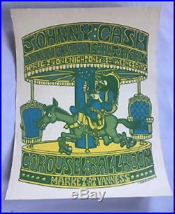 JOHNNY CASH Dan Hicks Carousel Ballroom Concert Poster Original 1968