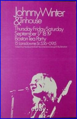 JOHNNY WINTER 1970 BOSTON TEA PARTY concert poster VERY RARE