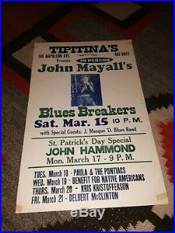 JOHN MAYALL'S BLUES BREAKERS Tipitina's Concert Poster 1986 New Orleans 14 x 22