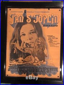Janis Joplin 1969 Henry Levitt Arena Original Framed Concert Poster