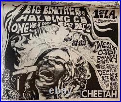 Janis Joplin Los Angeles 1967 Concert Ad Poster Newspaper Original