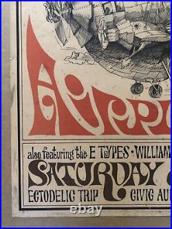 Jefferson Airplane Original Vintage Poster Ectodelic Trip 1960s Concert Civic
