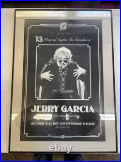 Jerry Garcia Concert Poster New York 1987 13 Magical Nights on Broadway FRAMED