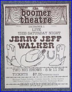 Jerry Jeff Walker Norman Oklahoma 1979 Original Concert Poster Boomer