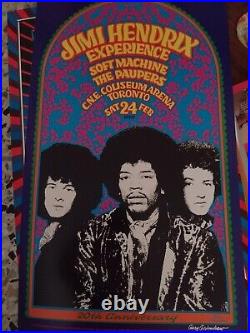 Jimi Hendrix Concert Poster Soft Machine Coliseum Toronto 1968 Grimshaw Signed