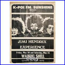 Jimi Hendrix Experience 1969 Waikiki Shell Honolulu Concert Poster (USA)