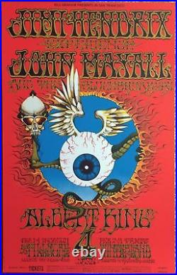 Jimi Hendrix Flying Eyeball Fillmore 1968 Concert Poster