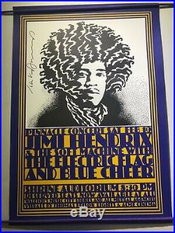Jimi Hendrix Poster Reissue 1968 Concert Signed By Artist John Van Hamersveld NM