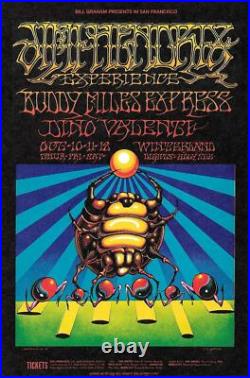 Jimi Hendrix Rick Griffin Authentic Fillmore Concert Show Back Handbill 1968