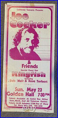 Joe Cocker Kingfish Bob Weir San Diego 1976 Orig Concert Poster Grateful Dead