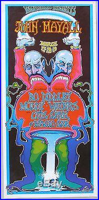 John Mayall, Bo Diddley, Muddy Waters, Concert Poster, Winterland, 1969. 1st