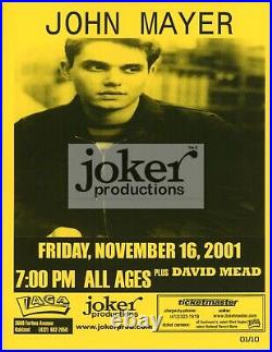 John Mayer Concert Poster Club Laga Pittsburgh, PA 2001 /10