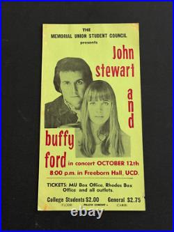 John Stewart Buffy Ford Freeborn Hall Original AOR Thick Concert Poster 1970's