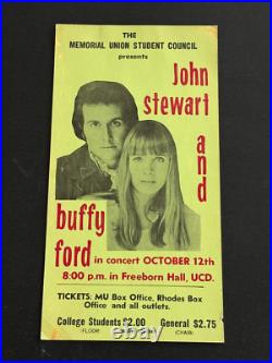 John Stewart Buffy Ford Freeborn Hall Original AOR Thick Concert Poster 1970's