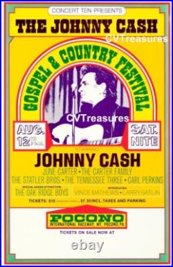 Johnny Cash Original Vintage LIVE Concert Poster, 1972